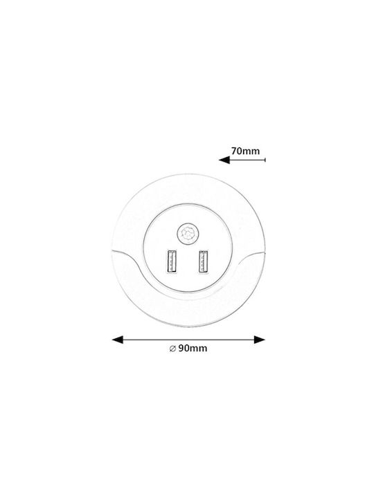 Rabalux Rabalux Nachtlichter für das Kinderzimmer LED Stromquelle Weiß Warm mit Sensor