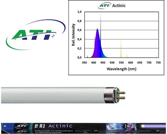 Ati Actinic Лампа T5 за Аквариумно Осветление с Лилав Светлина 24W