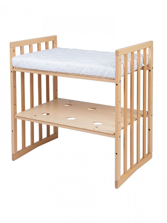 Waldin Convertible Baby Crib Beige with Mattress 78x128cm