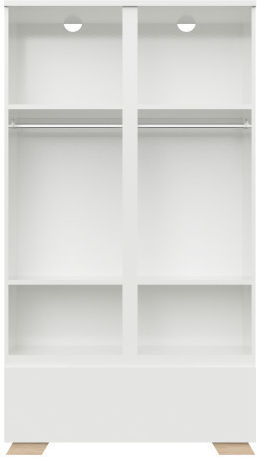 Δίφυλλη Ντουλάπα με 1 Συρτάρι Λευκή 101x54x180cm