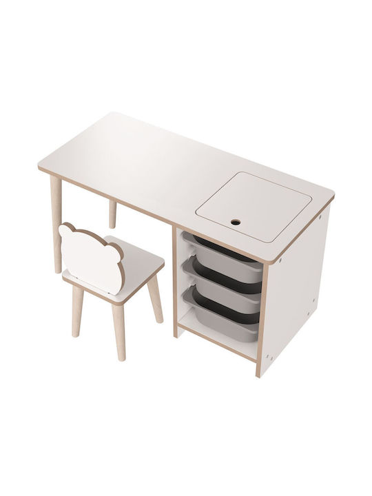 Παιδικό Γραφείο από Μελαμίνη Λευκό 90x42x50cm