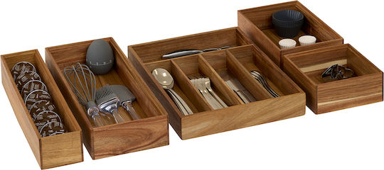 5Five Wooden Drawer Cutlery Tray 26x35x26cm Beige