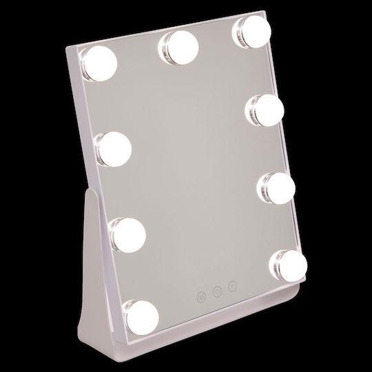 5Five Καθρέπτης Μακιγιάζ Επιτραπέζιος με Φως 27x6cm Λευκός