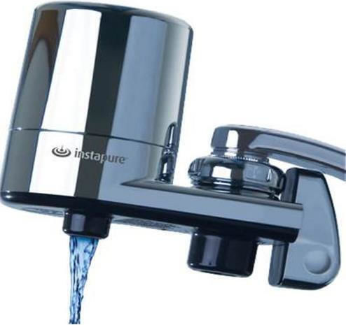 Instapure F2 Faucet Water Filter Chrome Activated Carbon with 3 Replacement Filters R2 5 μm