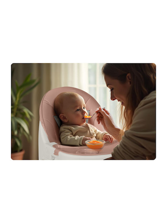 Ricokids Mani Baby Hochstuhl 3 in 1 Mit Höhenverstellbar Rosa