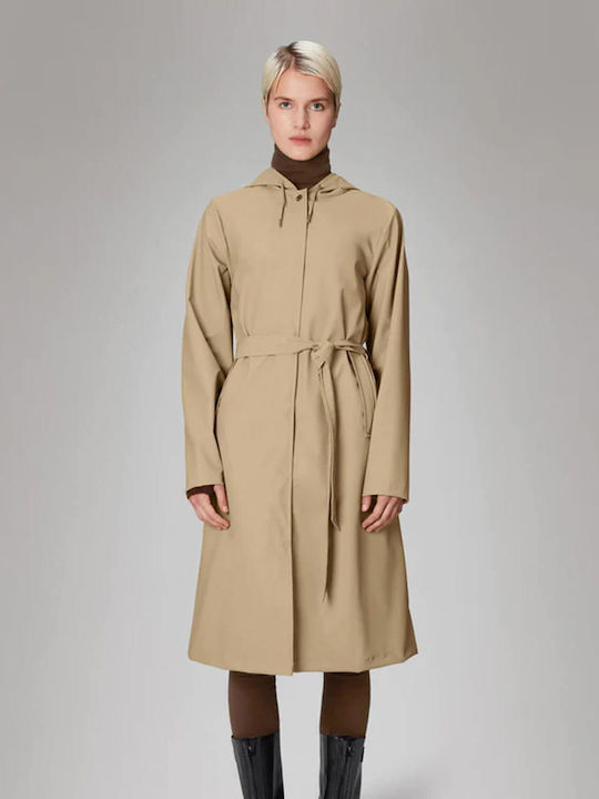 Aline Longer Women's Short Lifestyle Jacket Waterproof for Winter Beige
