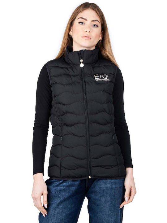 Women's Short Puffer Jacket for Spring or Autumn Black