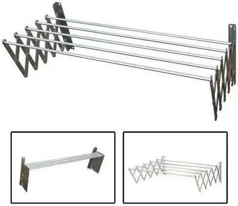 Haiwang Folding Wall Clothes Drying Rack Made of Aluminum with 4m Hanging Length