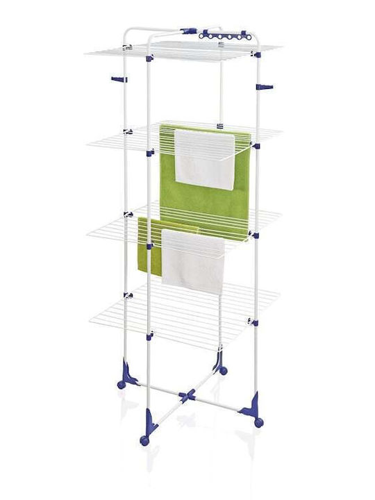 Leifheit Pegasus Folding Floor Clothes Drying Rack Made of Metal with 45m Hanging Length
