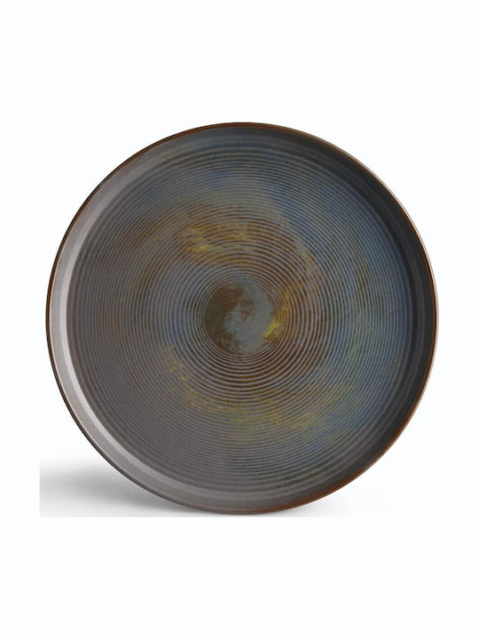 Ionia Plate Soup Ceramic Gray with Diameter 28cm
