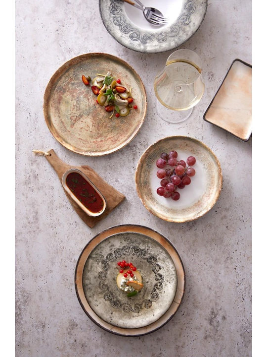 Kutahya Porselen Plate Shallow made of Porcelain Beige with Diameter 27cm