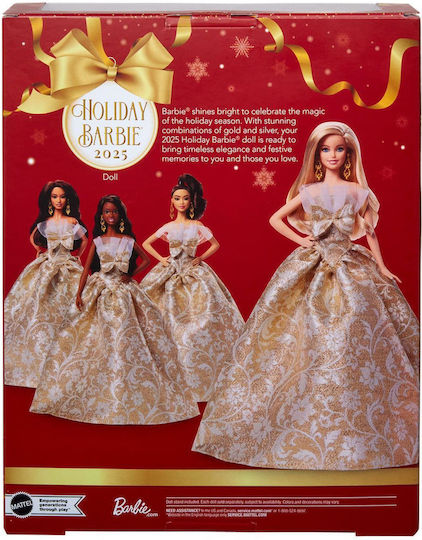 Barbie Holiday 2025 Ξανθιά Συλλεκτική Κούκλα για 6+ Ετών