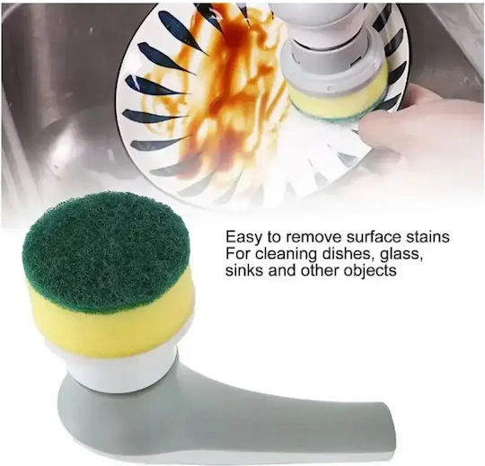 Plastic Rotating Cleaning Brush with Handle Gray