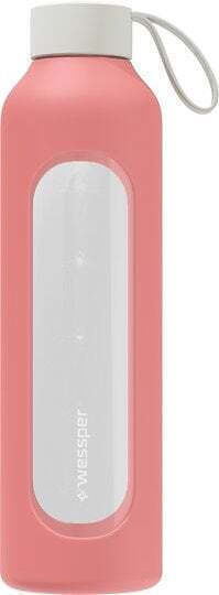 Wessper Flasche Wasser Glas mit Schraubverschluss Rosa 1000ml