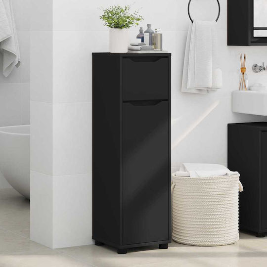 vidaXL Floor Bathroom Column Cabinet L30.5xD30xH101cm Black