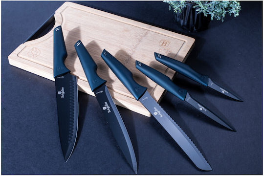 Berlinger Haus Rectangular Bamboo Chopping Board Set with Knives Aquamarine Edition 6pcs