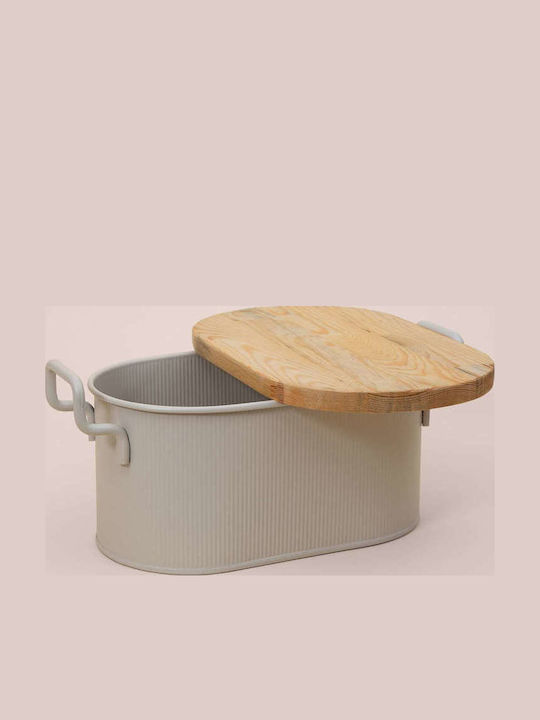 Hermia Brotkasten Metallisch Beige 39x22x16cm
