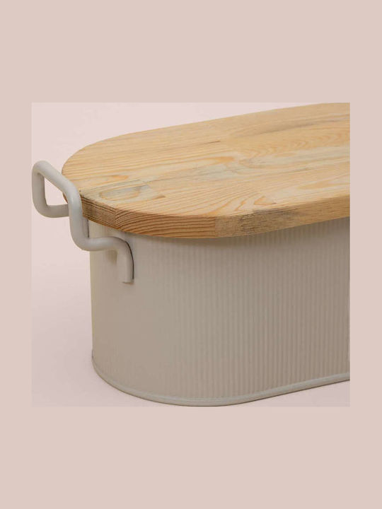 Hermia Brotkasten Metallisch Beige 39x22x16cm