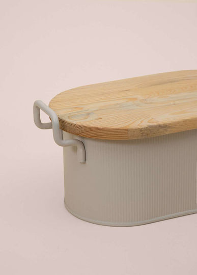 Hermia Brotkasten Metallisch Beige 39x22x16cm