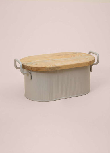 Hermia Brotkasten Metallisch Beige 39x22x16cm