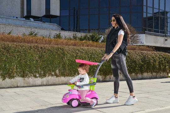 Cangaroo Smile Car Ride On with Parental Handle for 12+ Months Pink
