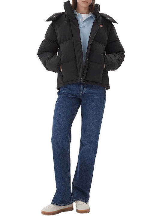 Alaska Kurz Damen Puffer Jacke Wasserdicht für Winter Black