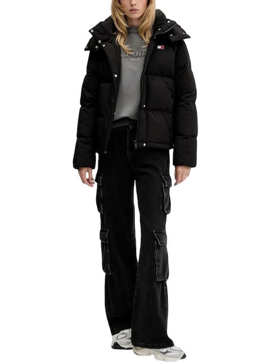 Alaska Kurz Damen Puffer Jacke Wasserdicht für Winter Black