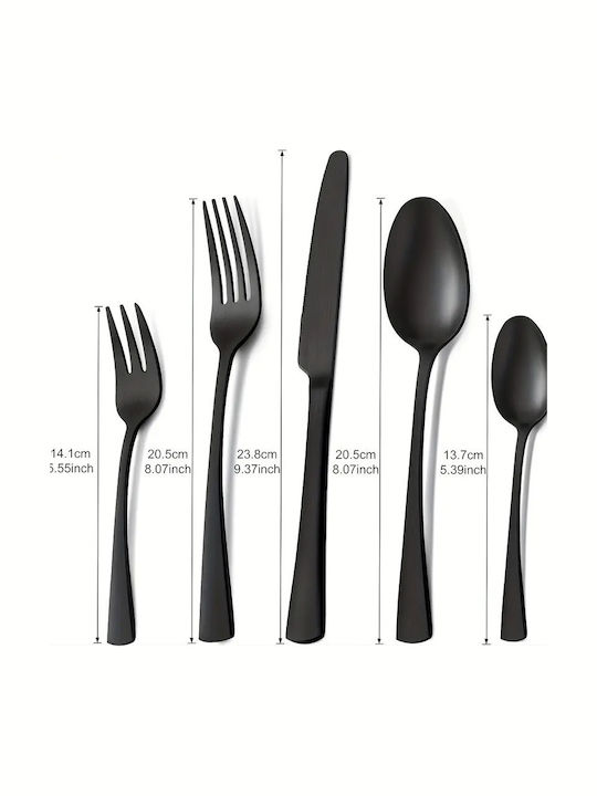 Σετ Μαχαιροπίρουνα Ανοξείδωτα Μαύρα 20τμχ