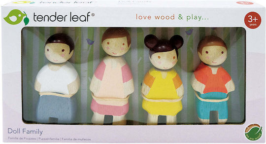 Tender Leaf Toys Οικογένεια Σετ Ξύλινες Κούκλες για Κουκλόσπιτο