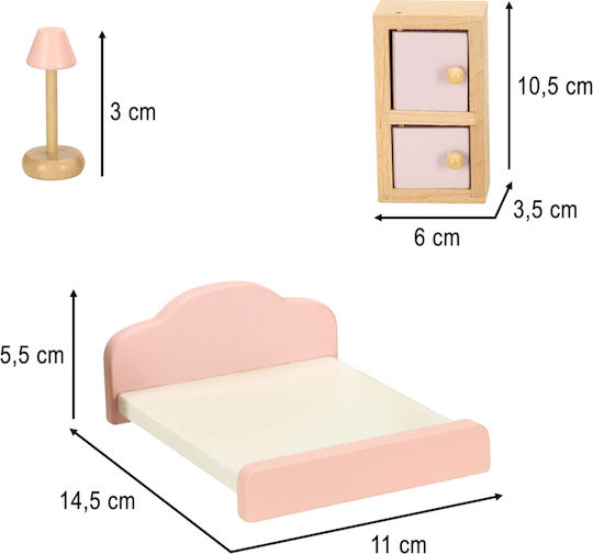 Holzpuppenhausmöbel in Rosa