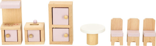 Holzpuppenhausmöbel in Rosa