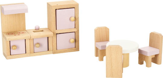 Holzpuppenhausmöbel in Rosa
