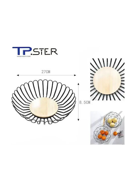 Tpster Φρουτιέρα Μεταλλική Μαύρη 27x25x8.5εκ.