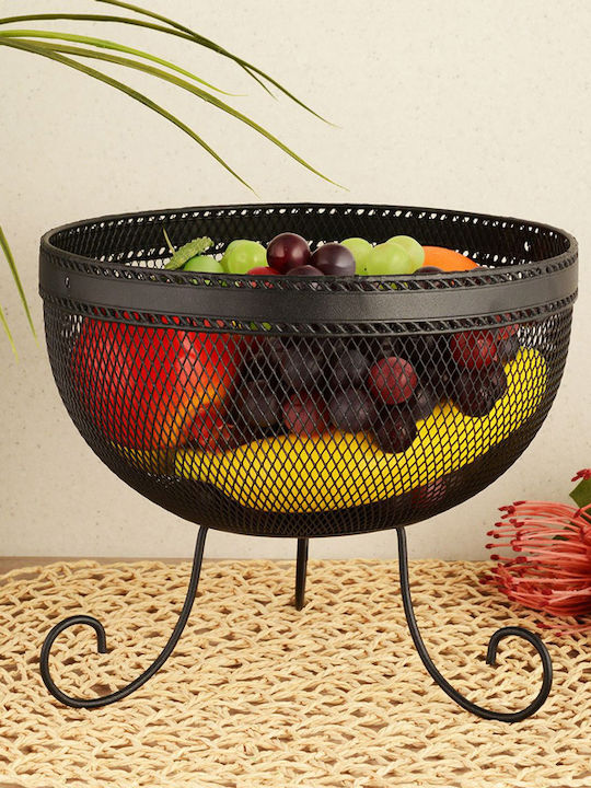 Hermia Obstschale Metallisch Schwarz 25.5x25.5x14cm