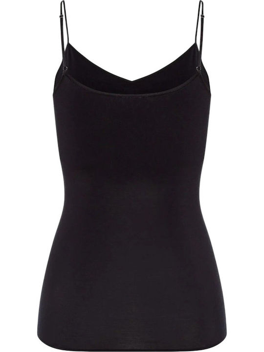 Women's T-Shirt with Spaghetti Strap Black