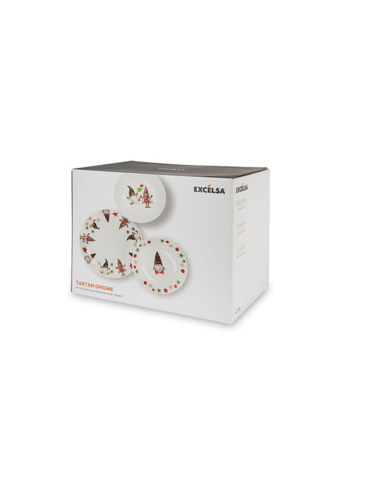 Excelsa Set Weihnachtliche Geschirr Porzellan Mehrfarbig 18Stück
