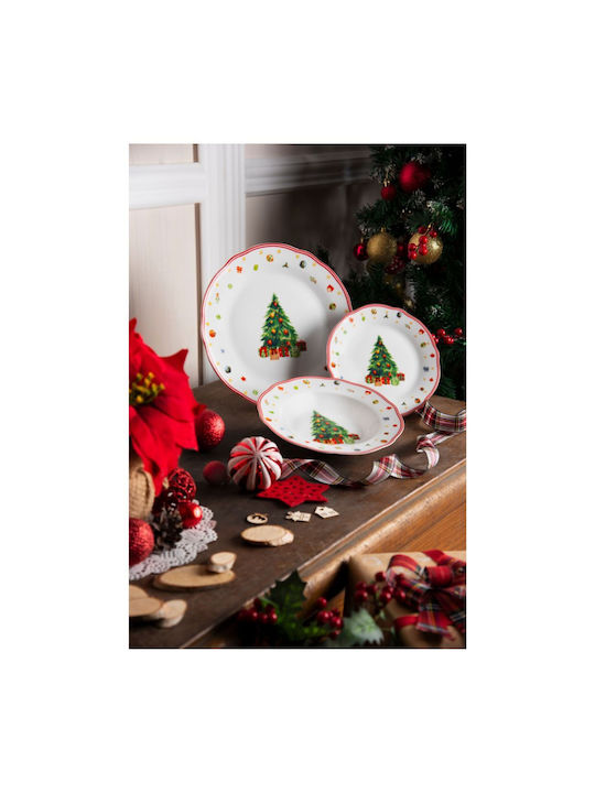 Excelsa Set Weihnachtliche Geschirr Porzellan Mehrfarbig 18Stück