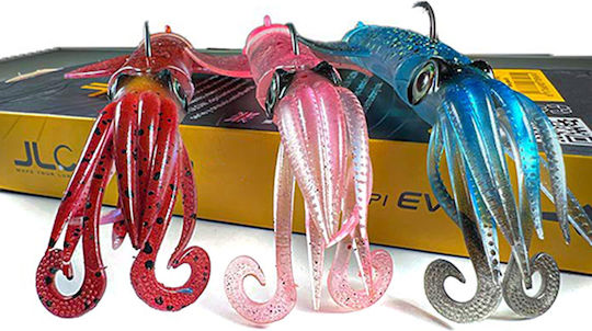 Jlc Xipi Evo Silicone Squid Jig Combo 140mm 60gr Pink UV