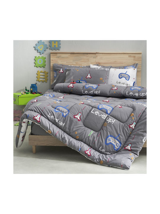 Charalambidis Textiles Παιδικό Πάπλωμα Μονό Γκρι 160x230εκ.