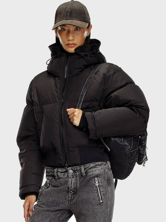 Women's Short Lifestyle Jacket for Winter Black