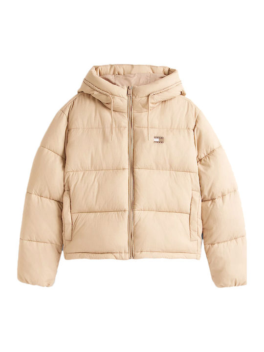 Jachetă de femei Puffer Waterproof Beige