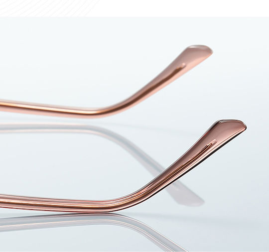 Techsuit Anti-blue Light Glasses Reflex Pc 2271 Women Rectangle Tr90&metal Frame Ac Lens Transparent Brown