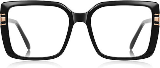 Techsuit Anti-Blue Light Glasses Reflex PC 2270 Women Oversized TR90 & Metal Frame AC Lens Black