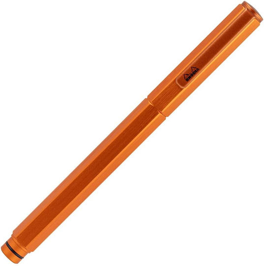 Rhodia Broad Orange Fountain Pen Made of Aluminum with Orange Ink