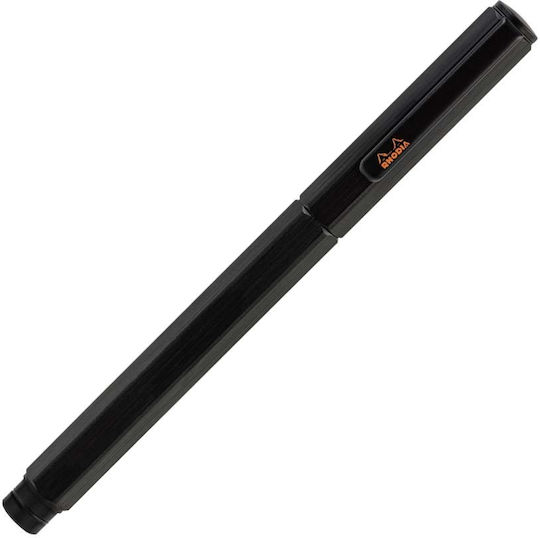 Rhodia Broad Black Fountain Pen Made of Aluminum with Black Ink