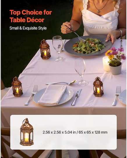 Vevor Crăciun Plastic Lampion Cupru Baterie 5.04x2.56cm. 12buc