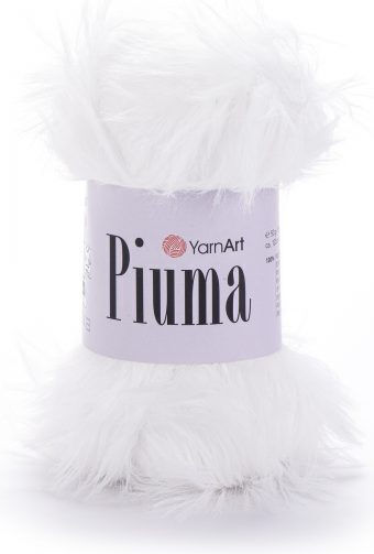 YarnArt Piuma Poliester Alb 100m 50gr