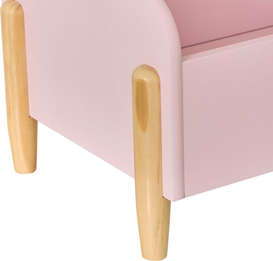 Kinder Aufbewahrungsbox aus Holz Rosa 61x28.5x44.2cm 1Stück