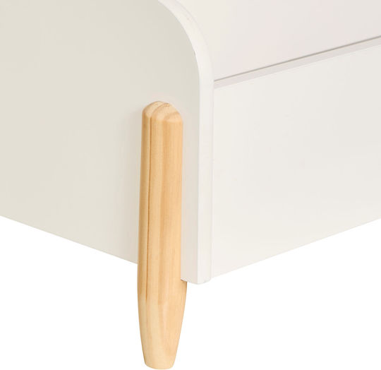Kinder Aufbewahrungsbox aus Holz Weiß 61x28.5x44.2cm 1Stück