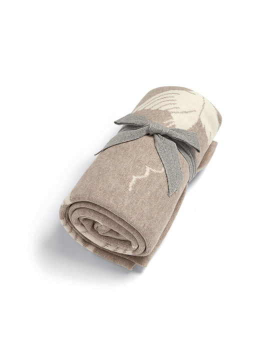 Mamas & Papas Blanket Nursery Swaddling Blankets Knitted Brown 70x90cm